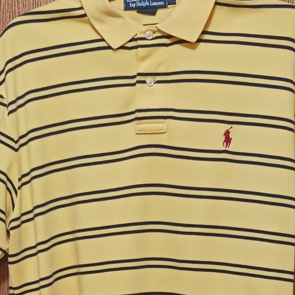 Polo (Ralph Lauren)-(Yellow/Black)-(Stripe)-(Used)-(+Free Item)-(Size M)-$25.00 - Picture 2 of 4